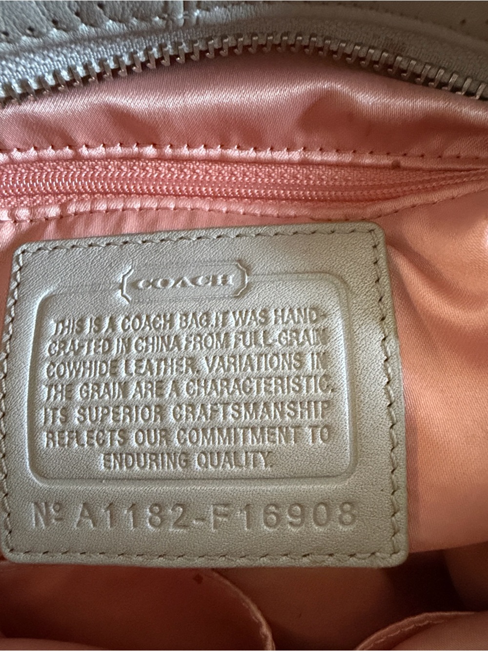 Coach Light Gray Perforated Signature Shoulder Bag - Picture 3 of 4